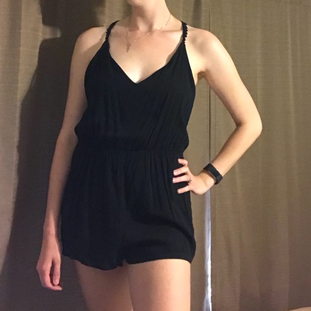 Flirty black romper